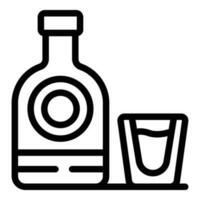 Poland wine bottle icon outline vector. Warsaw map vector