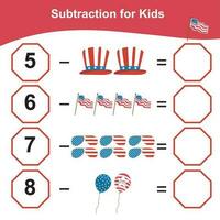 Mathematic counting worksheet. Math activity, count and write the answer. Educational printable math worksheet for children. Vector File.