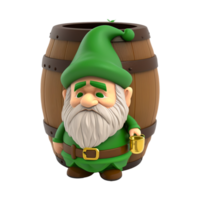 St Patricks Day Green Cartoon Gnome. png