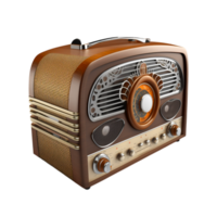 mundo radio día con 3d dorado iluminado grabadora png