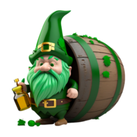 St Patricks Day Green Gnome Cartoon. png