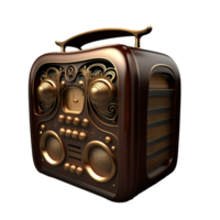 Retro Style Golden Radio. png