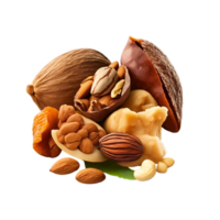 amandes des noisettes isolé sur blanc ou transparent Contexte. génératif ai png