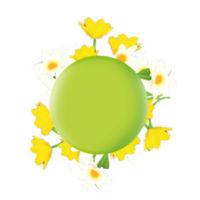 green frame with flower png