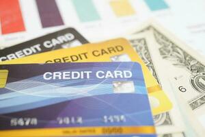 tarjeta de crédito para compras en línea, concepto de negocio de finanzas de seguridad. foto