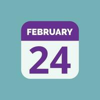 February 24 Calendar Date Icon vector