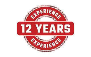 12 Years Experience Rubber Stamp vector