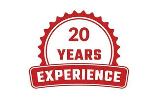 20 Years Experience Rubber Stamp vector