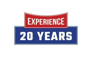 20 años experiencia sello vector