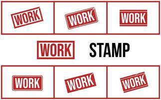 Work Rubber Stamp Set Vector