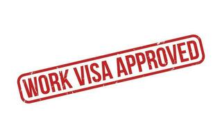 rojo trabajo visa aprobado caucho sello sello vector