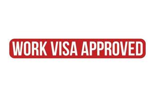 rojo trabajo visa aprobado caucho sello sello vector