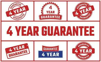 4 Year Guarantee Rubber Stamp Set vector