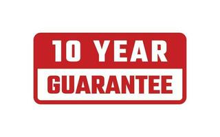 10 Year Guarantee Rubber Stamp vector