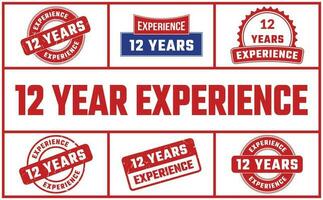 12 Years Experience Rubber Stamp Set vector