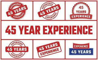 45 Years Experience Rubber Stamp Set vector