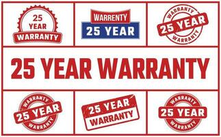 25 Year Warranty Rubber Stamp Set vector