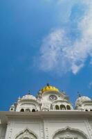 View of details of architecture inside Golden Temple - Harmandir Sahib in Amritsar, Punjab, India, Famous indian sikh landmark, Golden Temple, the main sanctuary of Sikhs in Amritsar, India photo