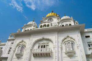 View of details of architecture inside Golden Temple - Harmandir Sahib in Amritsar, Punjab, India, Famous indian sikh landmark, Golden Temple, the main sanctuary of Sikhs in Amritsar, India photo