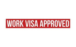 Red Work Visa Approved Rubber Stamp Seal Vector