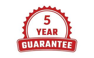 5 Year Guarantee Rubber Stamp vector