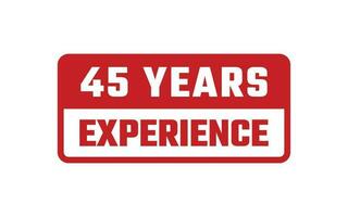 45 Years Experience Rubber Stamp vector