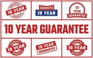 10 Year Guarantee Rubber Stamp Set vector