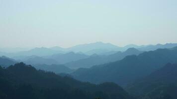 The beautiful mountains view from the top of the hill in spring photo