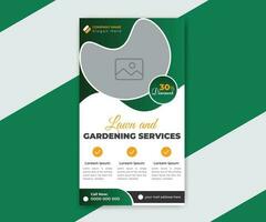 Lawn and gardening business social media post stories collection design template vector