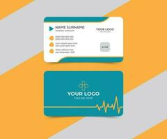 Abstract medical business card design template with white background vector