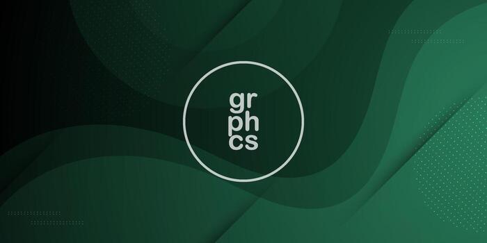 Simple dark green wavy abstract background with gradient soft color and geometric pattern on background. Eps10 vector