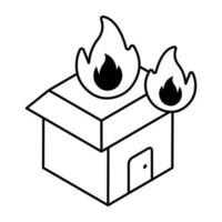 Perfect design icon of home burning vector
