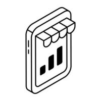A unique design icon of mobile data shopping vector