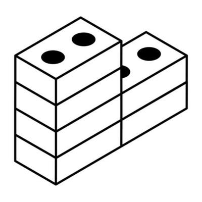 Unique design icon of bricks