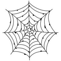 Scary spider web isolated. Spooky Halloween decoration. Outline cobweb illustration vector