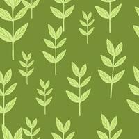 Organic leaves seamless pattern. Decorative forest leaf wallpaper. Botanical background. vector