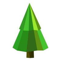 Abstract low poly pine tree icon isolated. Geometric polygonal style. 3d low poly. vector