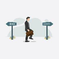 Businessman taking safety way design vector illustration