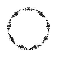 Botanical vector round frame. Floral wreath isolated on white background.