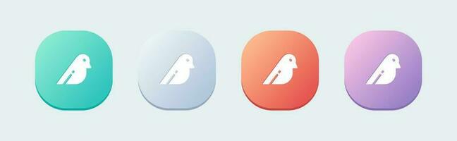 Bird solid icon in flat design style. Wing signs vector illustration.