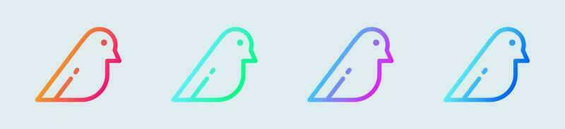 Bird line icon in gradient colors. Wing signs vector illustration.