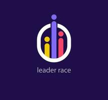 Creative leaders race logo design. Unique design color transitions. Unique team match logo template. vector