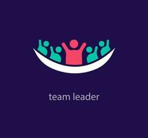Creative team leadership logo design. Unique design color transitions. Unique people success logo template. vector