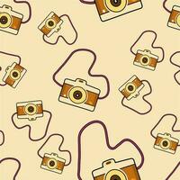 vector seamless pattern retro camera. Background for paper, fabric, web.