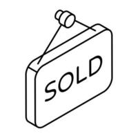 Premium download icon of sold board vector