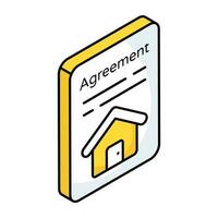 Editable design of agreement paper vector