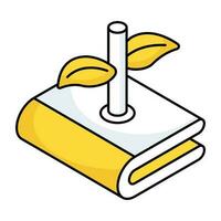 Editable design icon of eco book vector