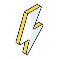 Editable design icon of energy bolt vector