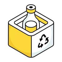Conceptualizing flat design icon of bottle recycling vector