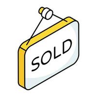 Premium download icon of sold board vector